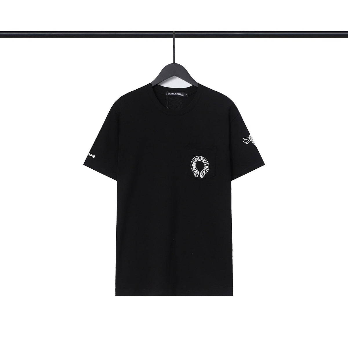 Chrome Heart T Shirts Chrome Hearts Cross Sanskrit Print Short Sleeve Crew Neck T-Shirt