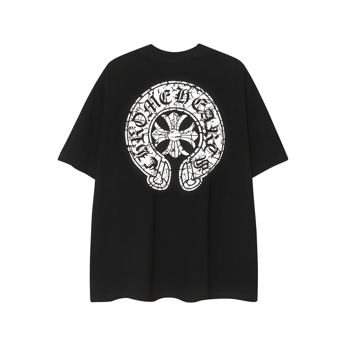 Chrome Heart T Shirts Horseshoe Cross Old Retro Fashion Men's and Women's Short Sleeve T-Shirt