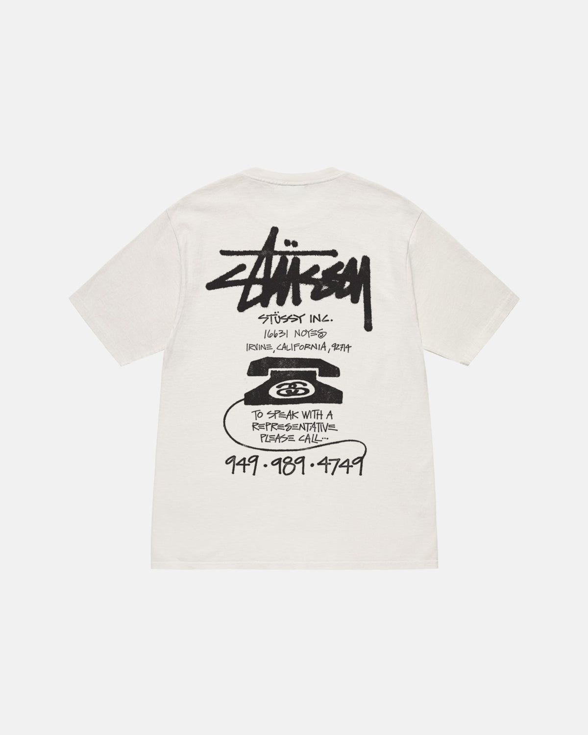 OLD PHONE TEE PIGMENT DYED WHITE