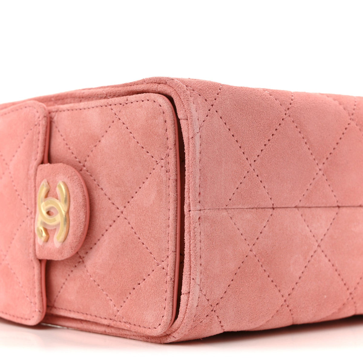 Suede Quilted Mini Chanel 25 Handbag Pink